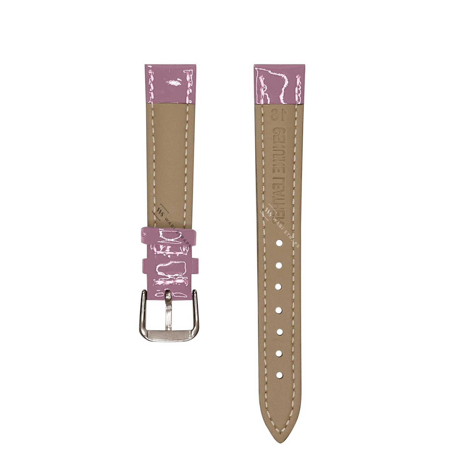 Pink Glossy Smooth Leather Strap