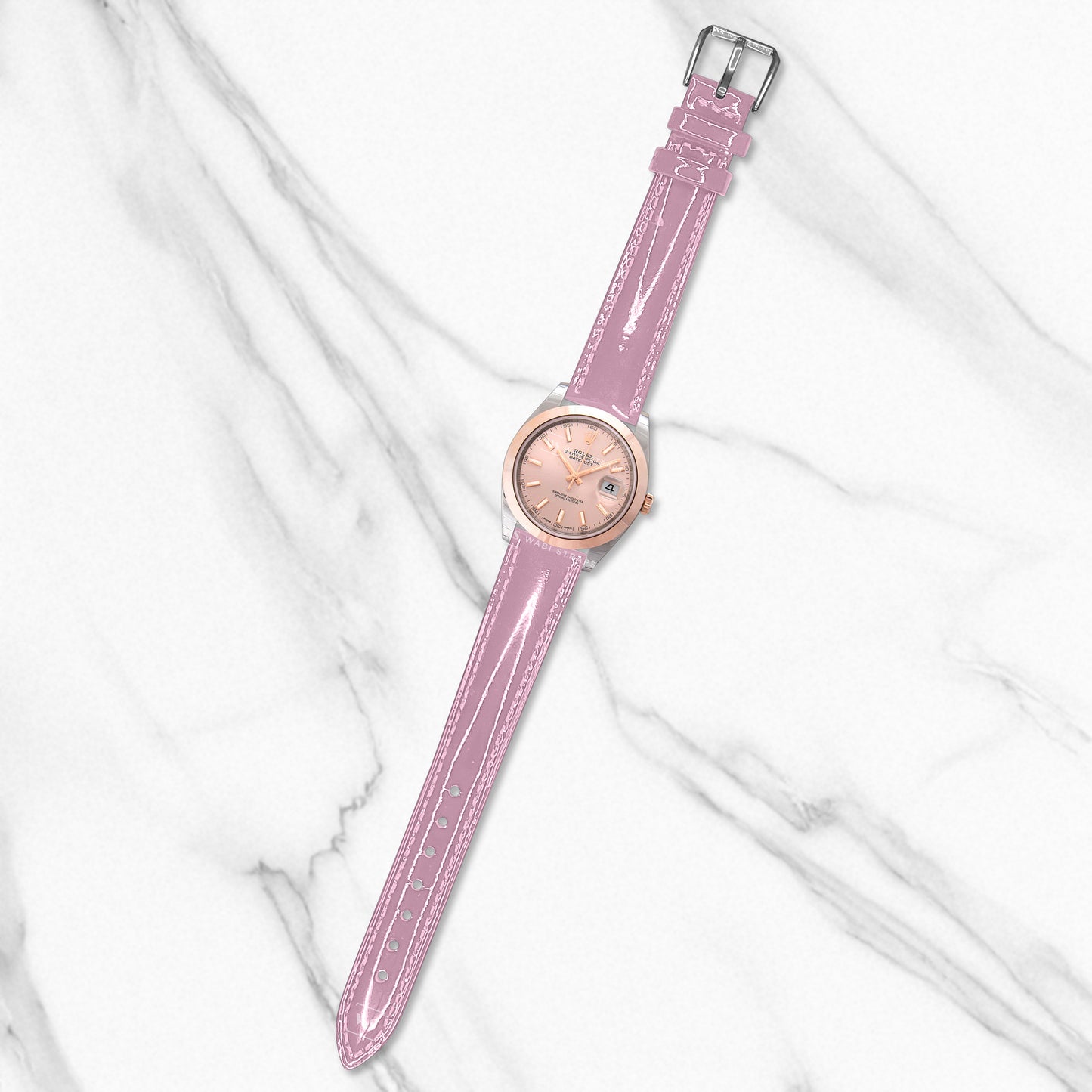 Pink Glossy Smooth Leather Strap