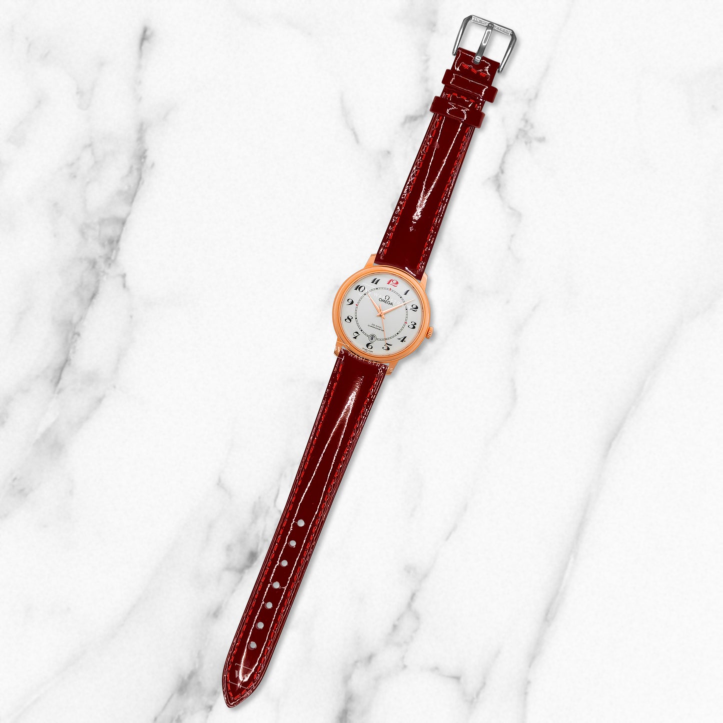 Red Glossy Smooth Leather Strap