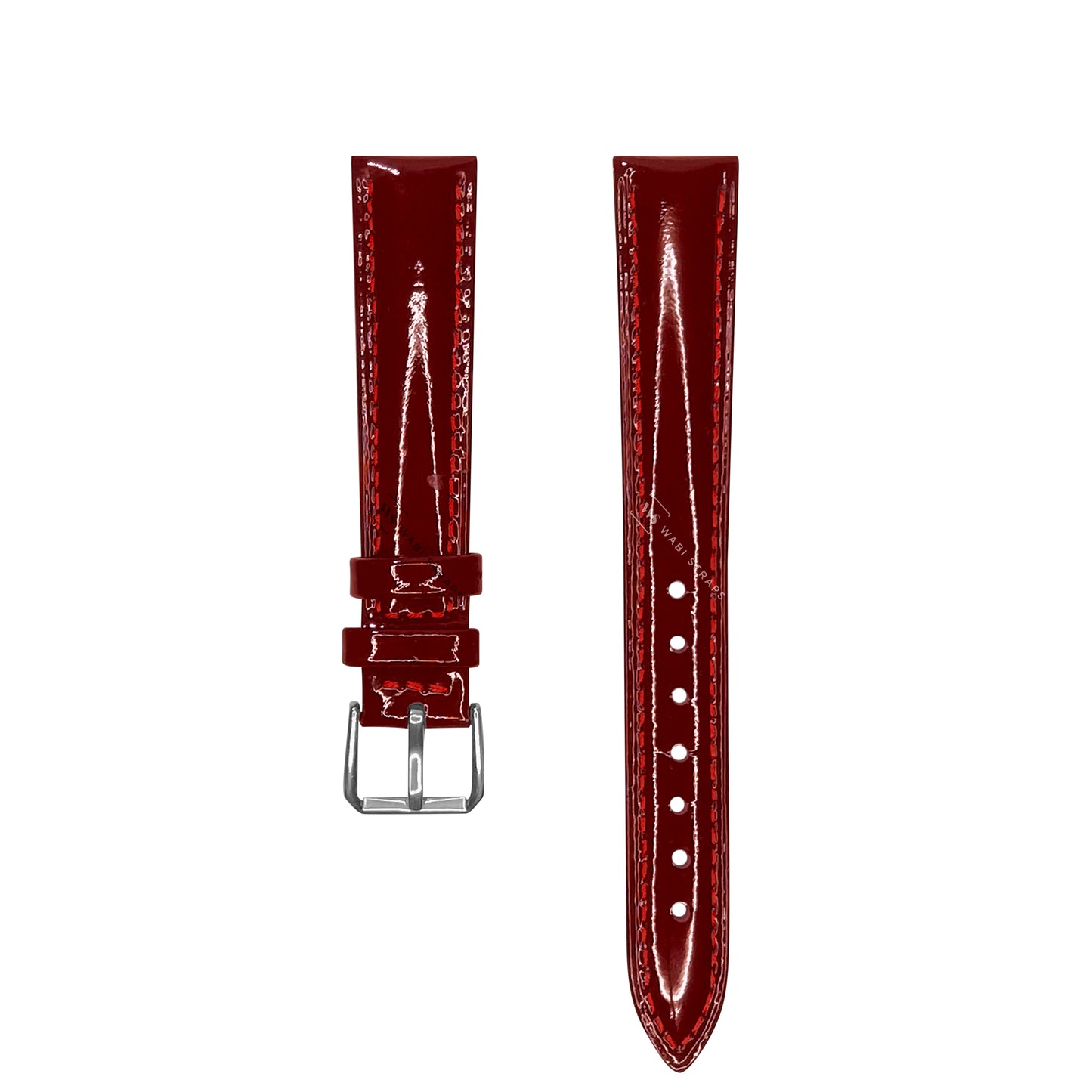 Red Glossy Smooth Leather Strap