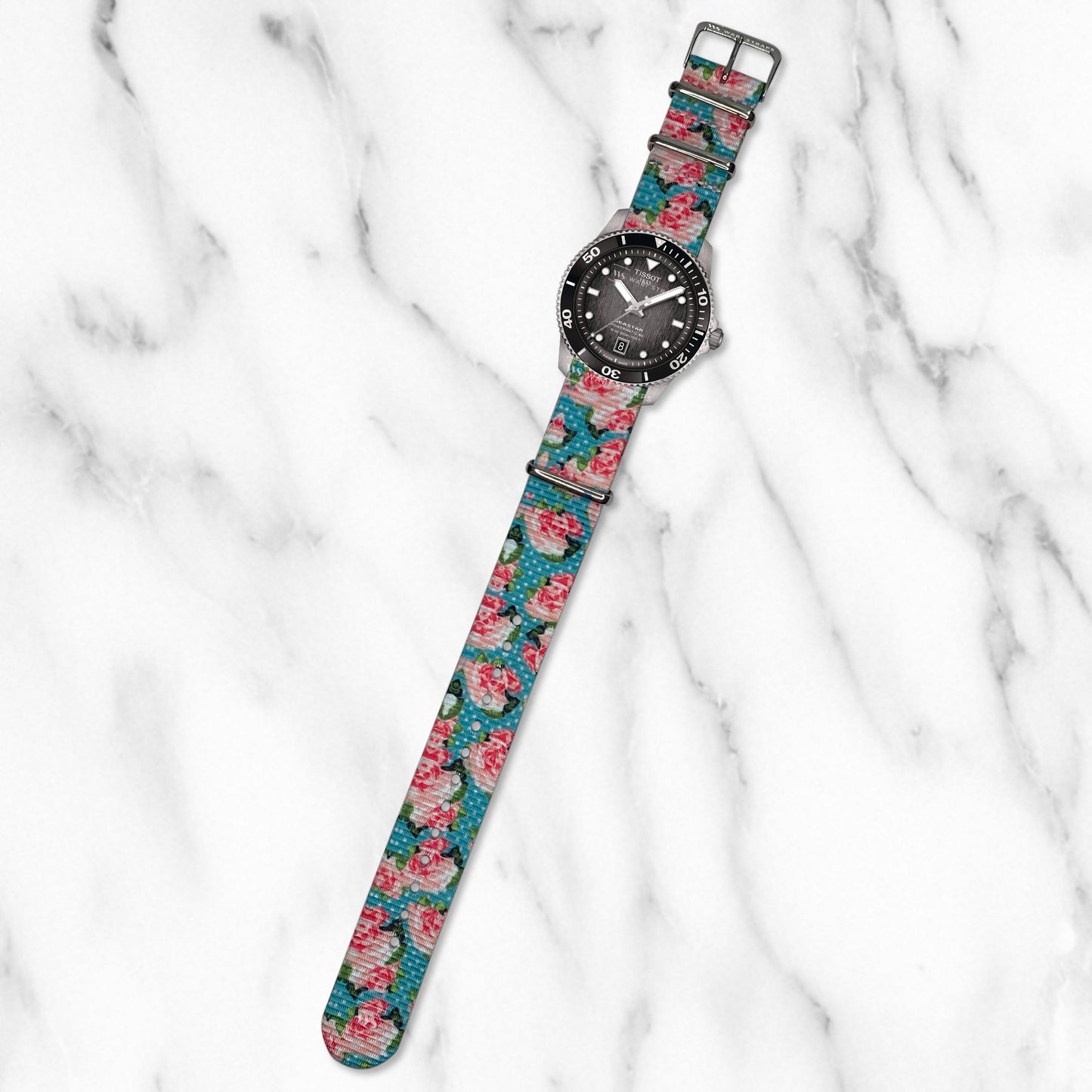 Pink Carnation Floral Strap