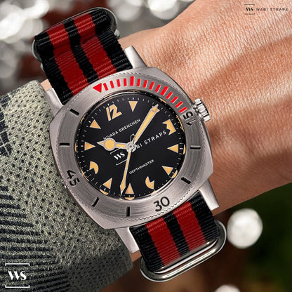 Black & Red Striped ZULU Strap