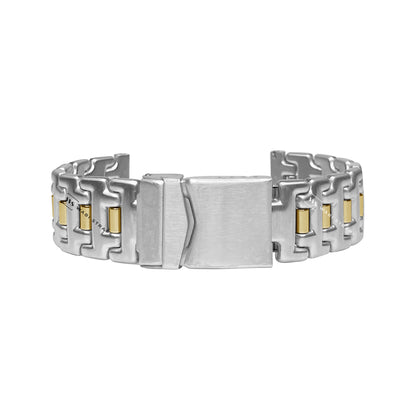 Two Tone Heavy Duty Punk Rugged Metal Bracelet