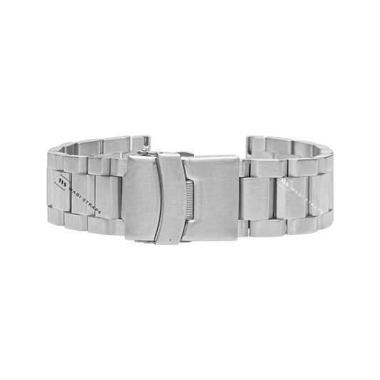 Silver Hexad Thick Oyster Metal Brick Bracelet