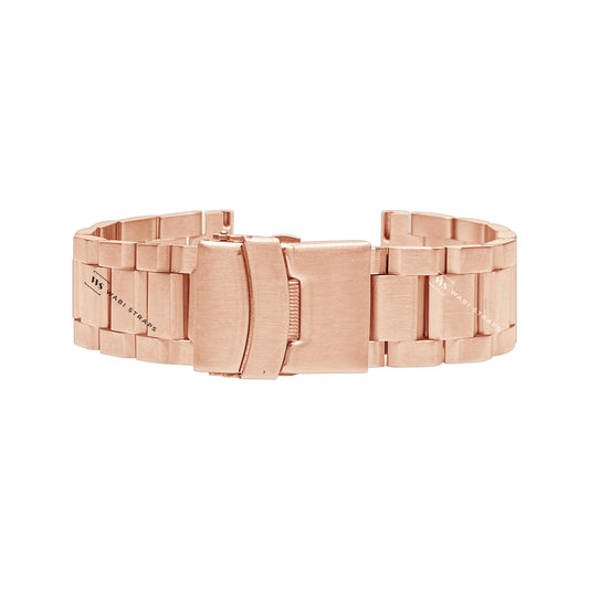 Rose Gold Hexad Thick Oyster Metal Brick Bracelet