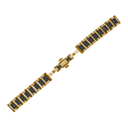 Gold & Black H-link Flat Butterfly Metal Bracelet