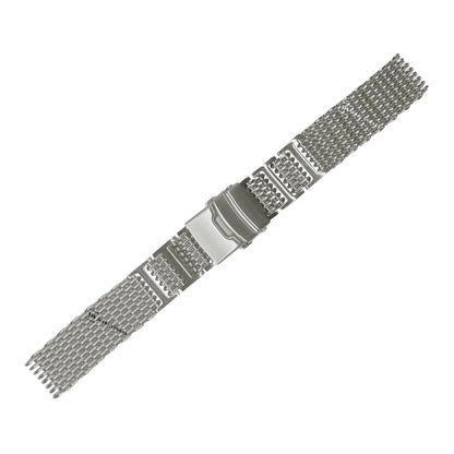 Silver H-Link Shark Mesh Extended Metal Bracelet