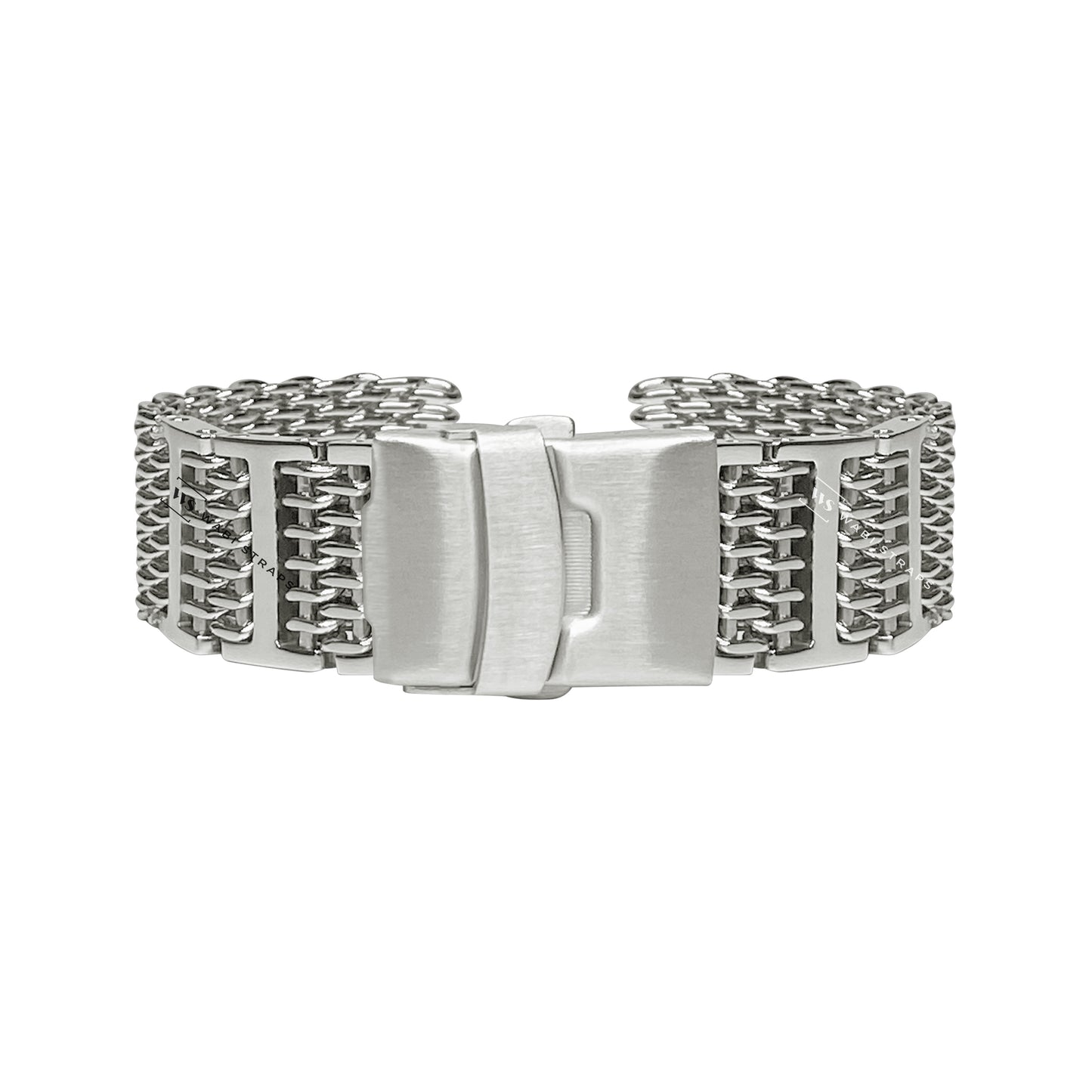 Silver H-Link Shark Mesh Extended Metal Bracelet