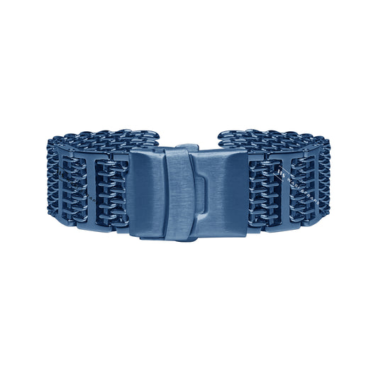 Blue H-Link Shark Mesh Extended Metal Bracelet