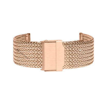 Rose Gold Herringbone Mesh Weave Metal Bracelet