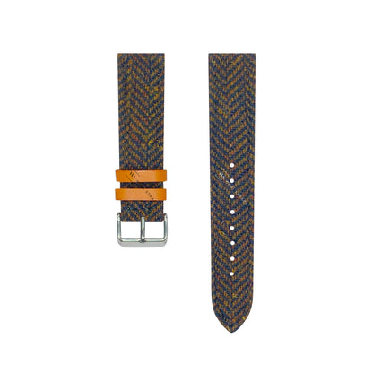 Brown Tweed/Herringbone Leather Strap