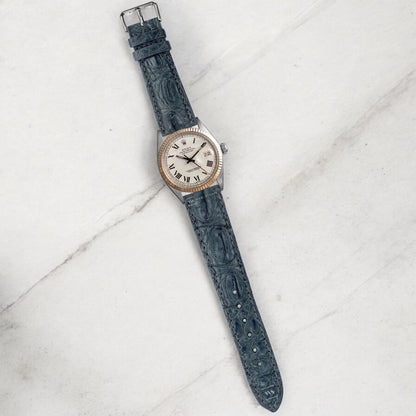 Grey Hornback Alligator Leather Strap