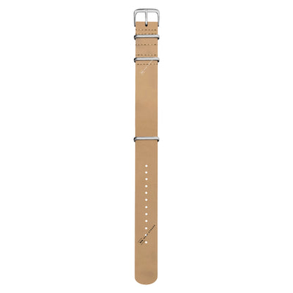 Beige Crazy Horse Leather One-Piece Watch Strap