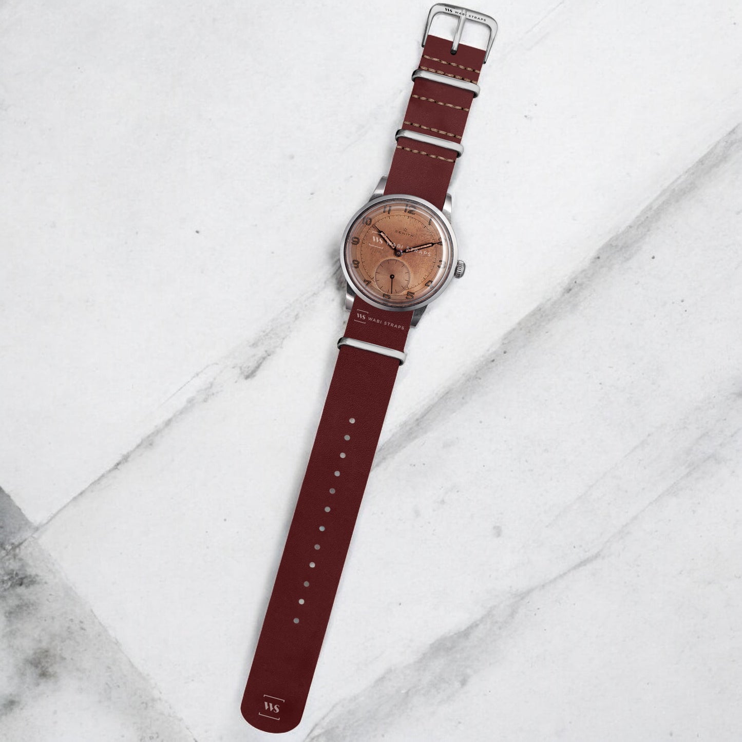 Mahogany Crazy Horse Leather One-Piece Watch Strap