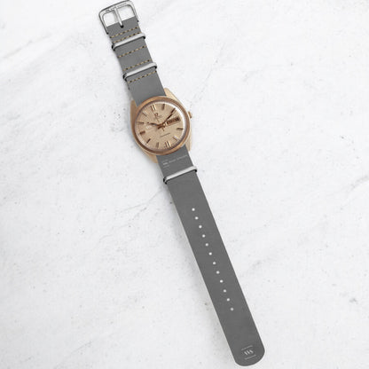 Grey Crazy Horse Leather One-Piece Watch Strap