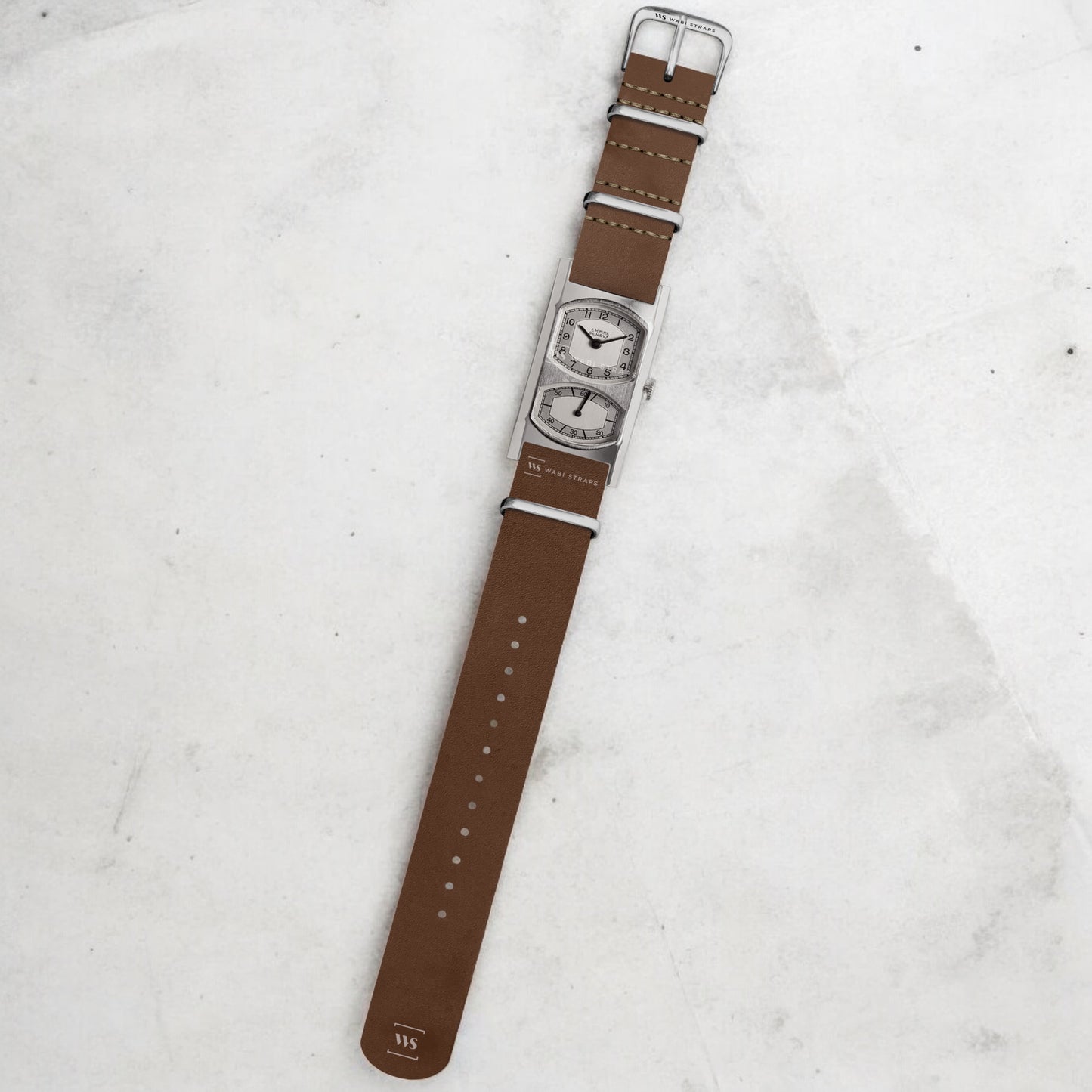 Khaki Crazy Horse Leather One-Piece Watch Strap