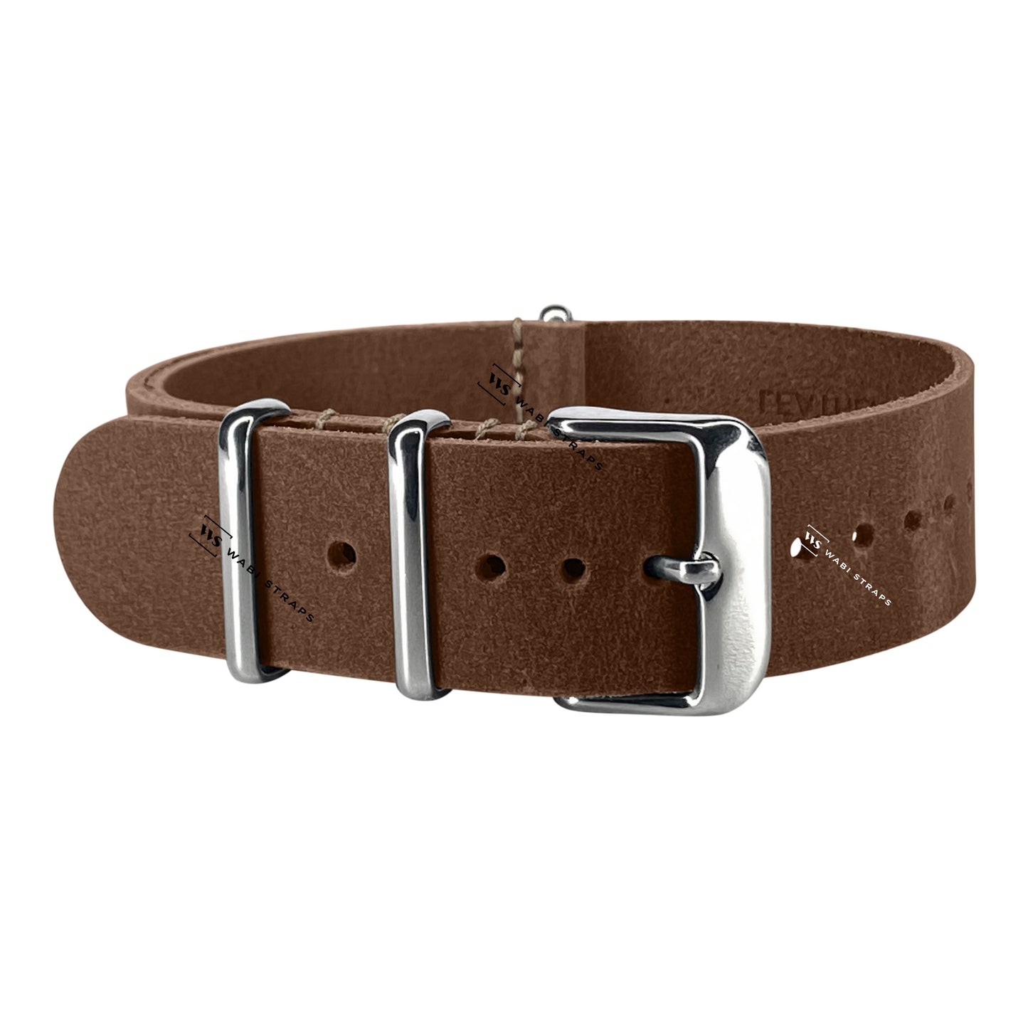 Khaki Crazy Horse Leather One-Piece Watch Strap