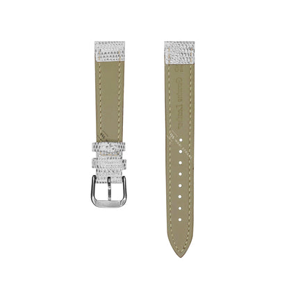 White Lizard Grain Bonded Leather Strap