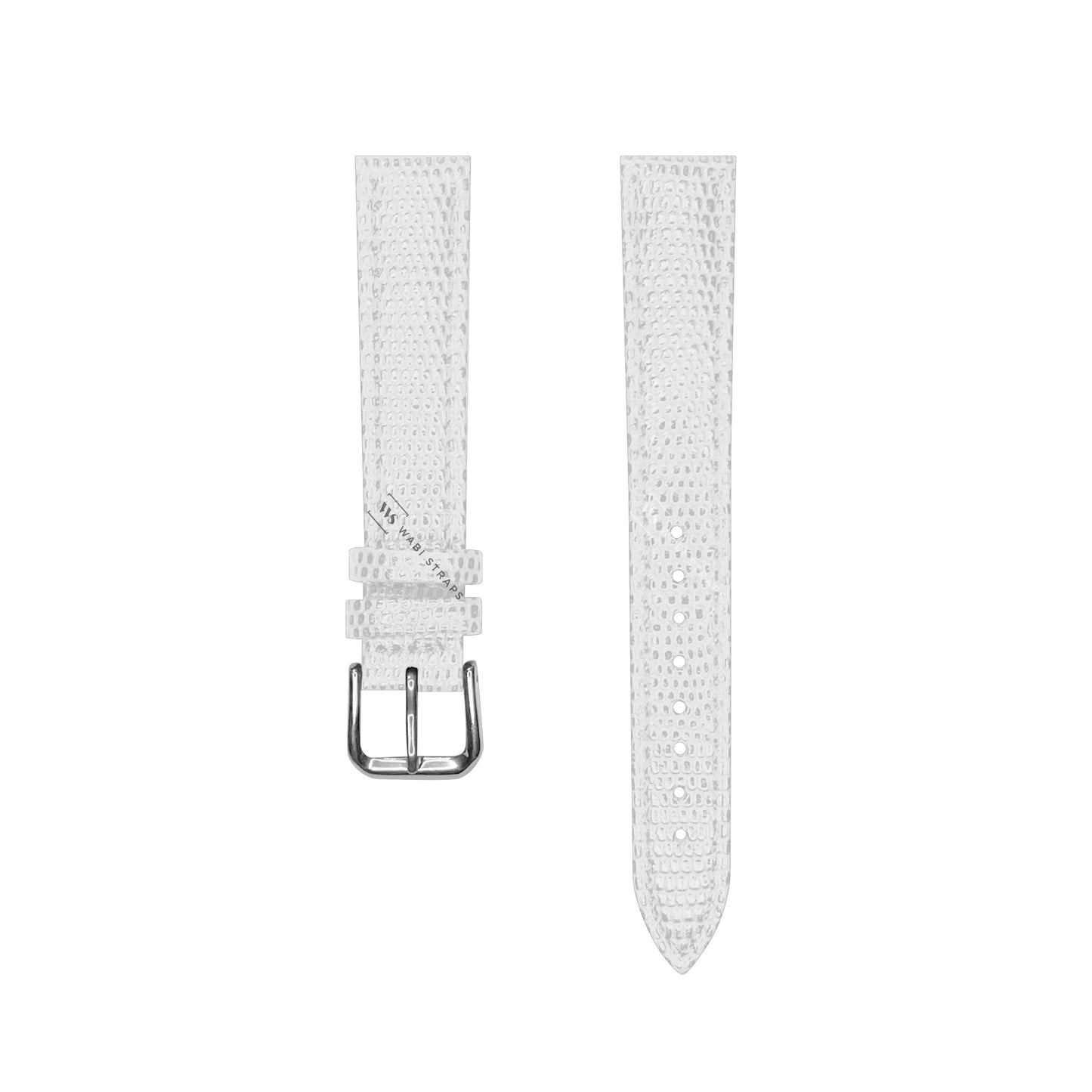 White Lizard Grain Bonded Leather Strap