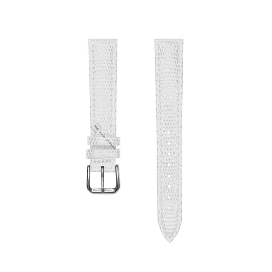 White Lizard Grain Bonded Leather Strap