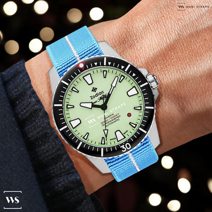 Sky Blue & White Marine Nationale Paratrooper Strap