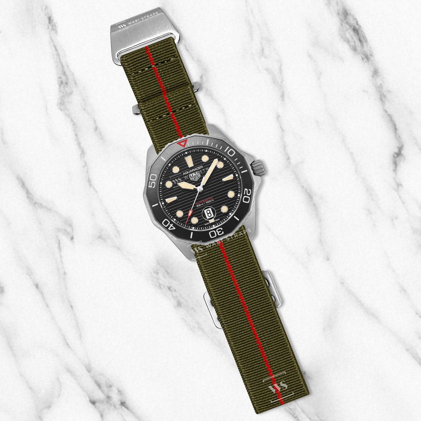 Green & Red Marine Nationale Paratrooper Strap