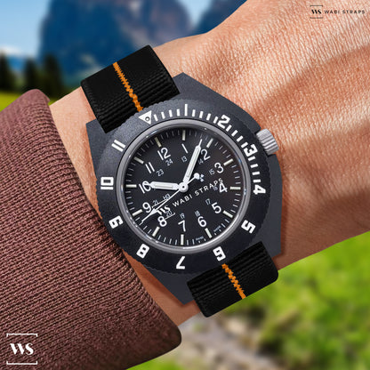 Black & Orange Marine Nationale Paratrooper Strap