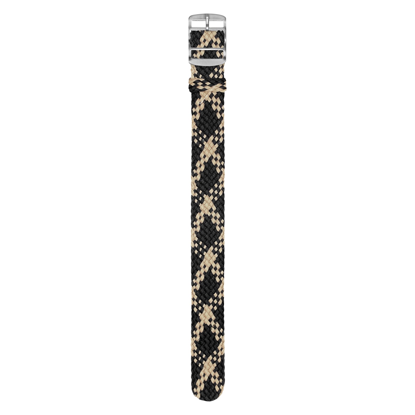 Black & Beige Braided Perlon Strap