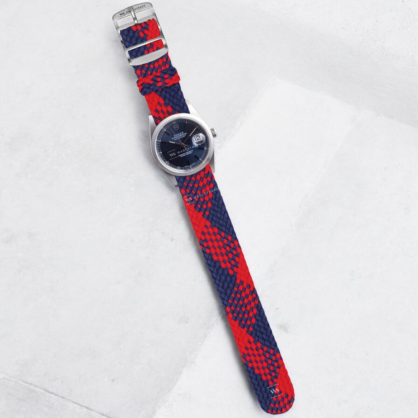 Red & Blue Braided Perlon Strap