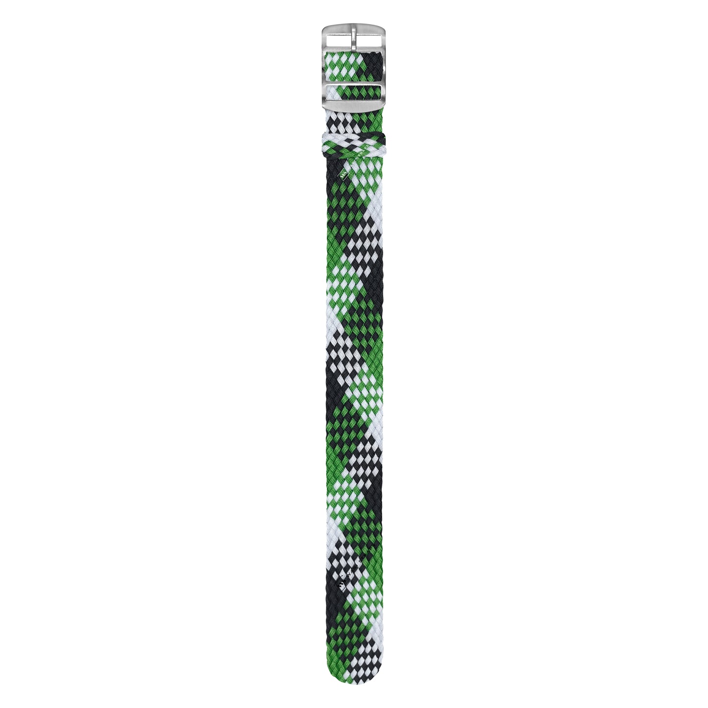 Green, Black & White Braided Perlon Strap