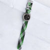 Green, Black & White Braided Perlon Strap