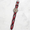 Red, Black & Grey Braided Perlon Strap