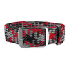 Red, Black & Grey Braided Perlon Strap