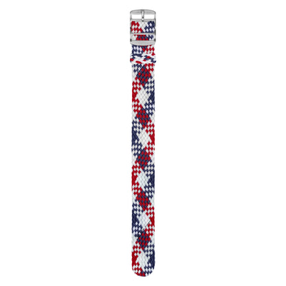 White, Red & Blue Braided Perlon Strap