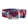 Red, Blue & White Braided Perlon Strap