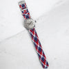 Blue, Red & White Braided Perlon Strap