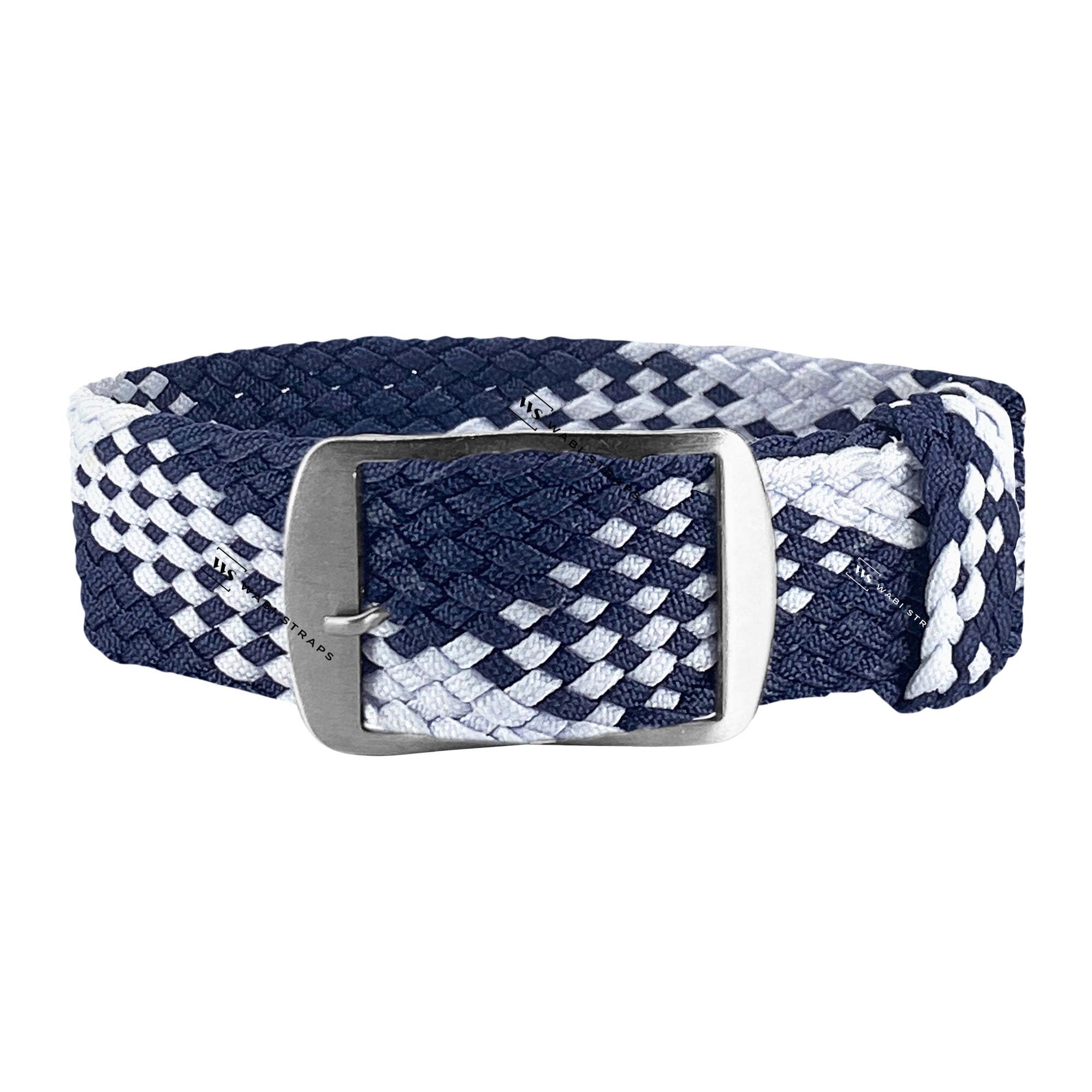 Blue & White Braided Perlon Strap