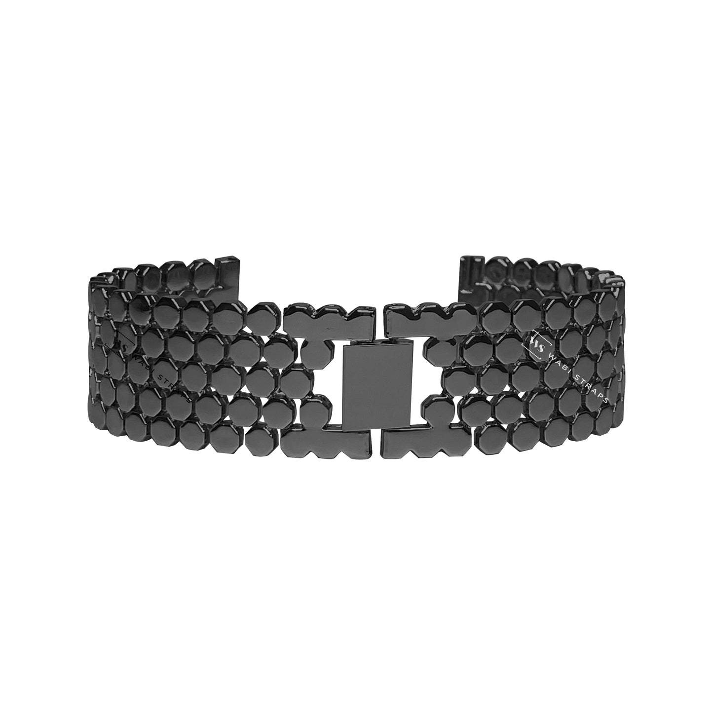 Black Octagon Honeycomb Link Metal Bracelet