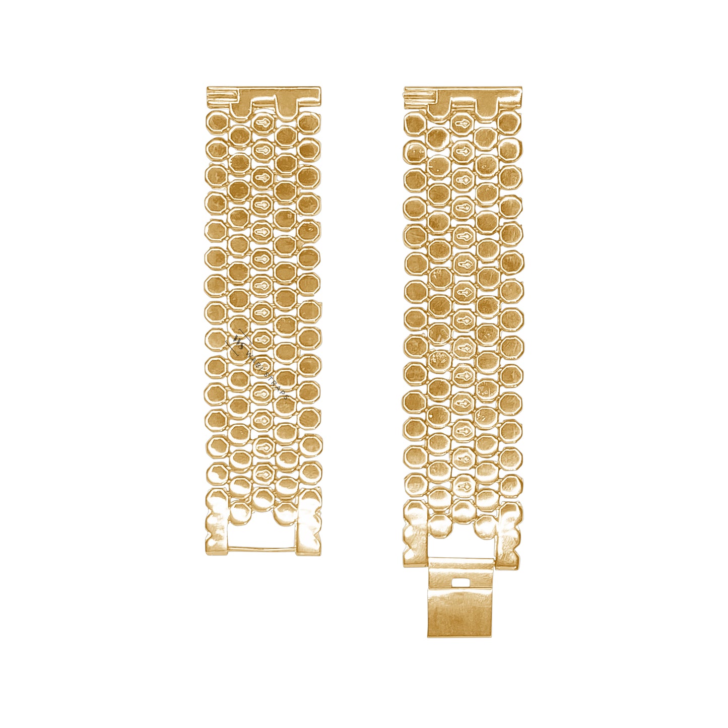 Gold Octagon Honeycomb Link Metal Bracelet