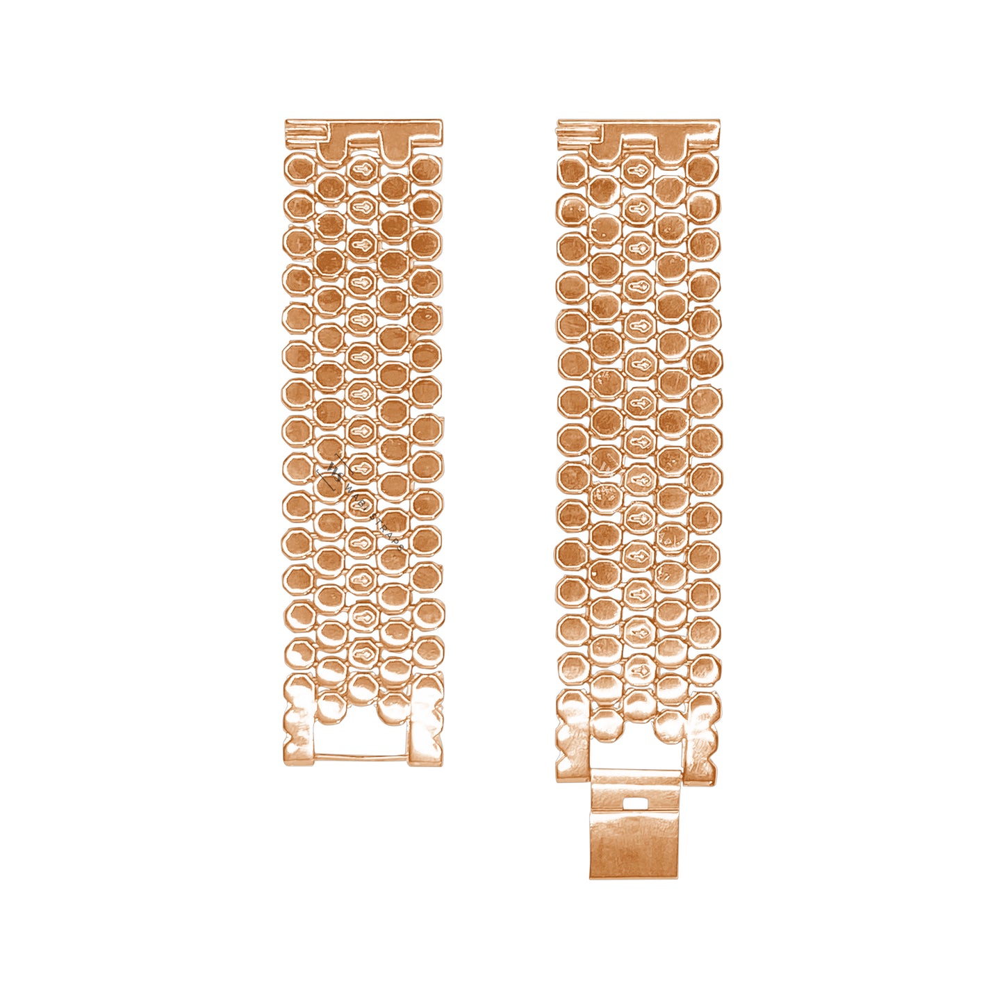 Rose Gold Octagon Honeycomb Link Metal Bracelet