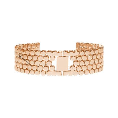 Rose Gold Octagon Honeycomb Link Metal Bracelet