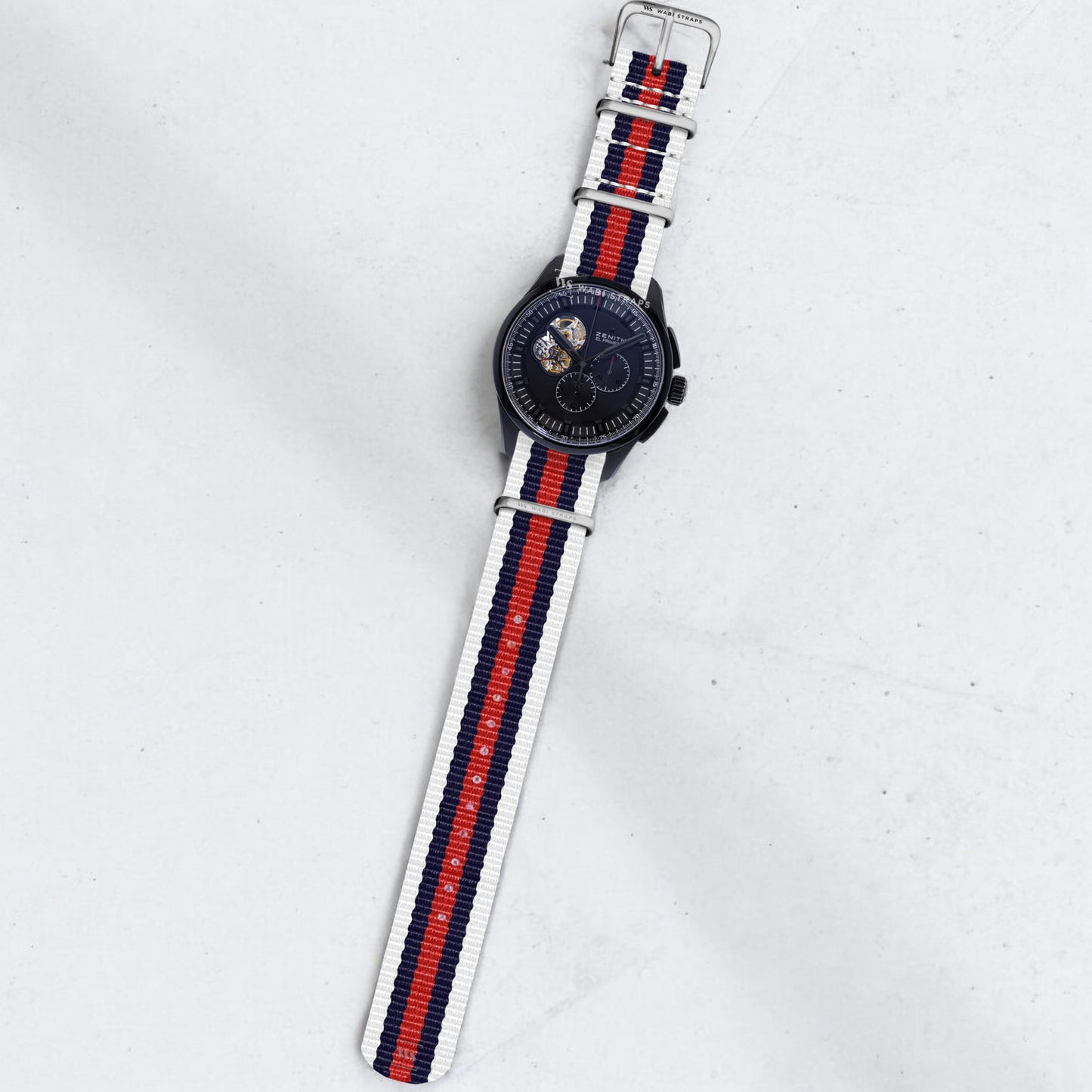 White, Navy & Red Original British Military Watch Strap