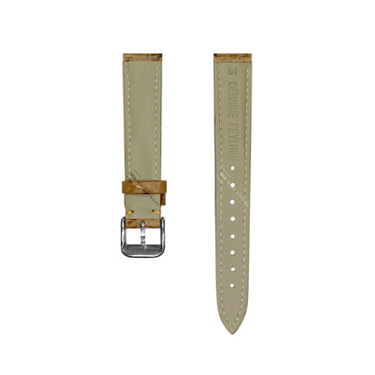 Beige Ostrich Grain Padded Leather Strap