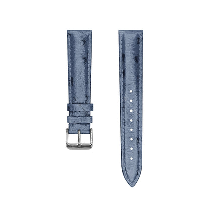 Light Blue Ostrich Grain Padded Leather Strap