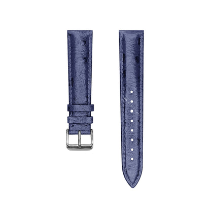 Navy Ostrich Grain Padded Leather Strap