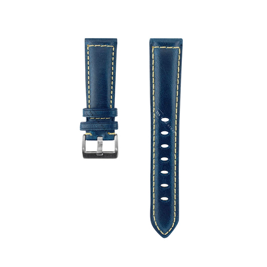 Cobalt Blue Oxford Padded Leather Strap