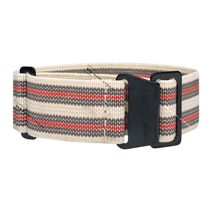 Khaki, Grey & Red Elastic Parachute Strap