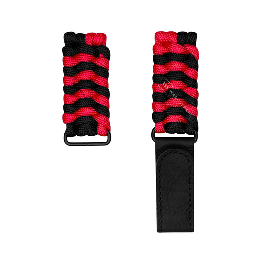 Black Red Paracord Rope Velcro Watch Strap