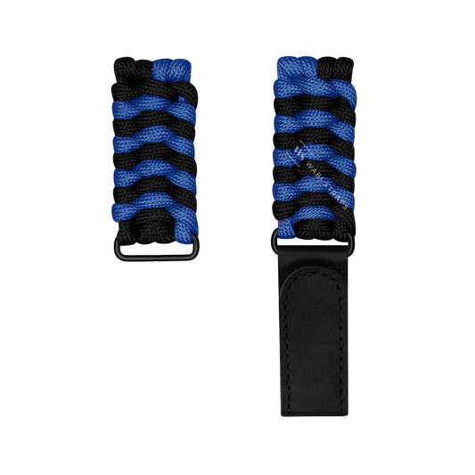 Black Blue Paracord Rope Velcro Watch Strap