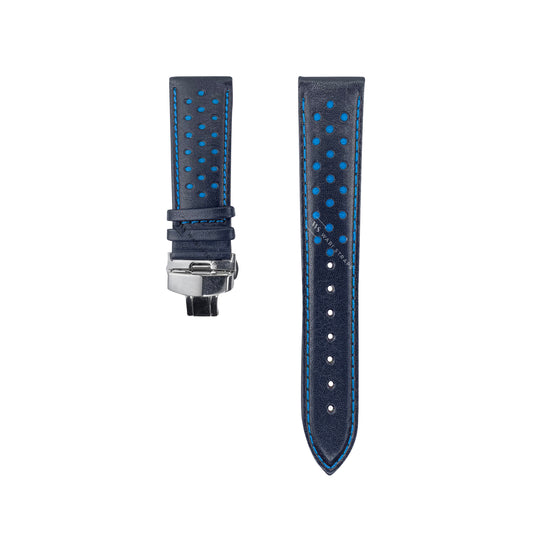 Blue Perforated Rally Watch Strap